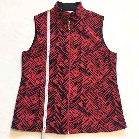 ALIA Women’s Zip Up Vest Red Black Size Small - Picture 4 of 6